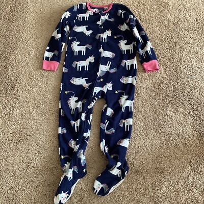 Girl s Size 5T ABSORBA Fleece Unicorn Footed Pajamas