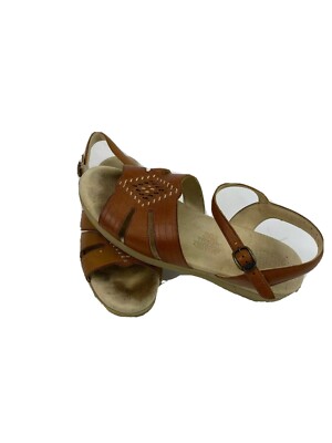 SAS Huarache Quarter Strap Sandal Brown Leather Buckle Tripad