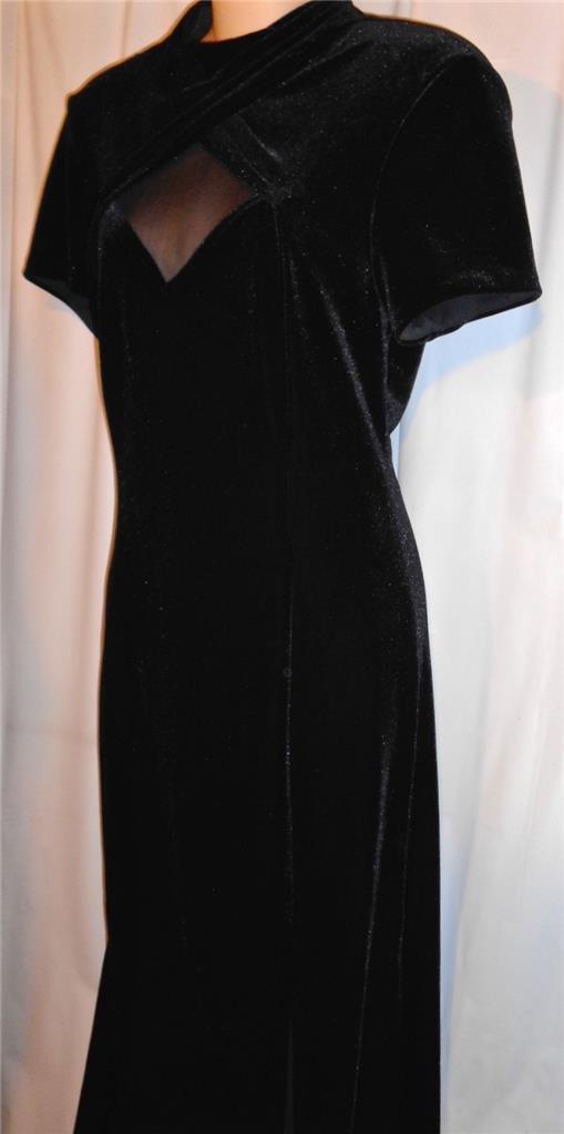 Night Way Collections Women's Black Stretch Velvet Gothic Dress Size 12 |  eBay