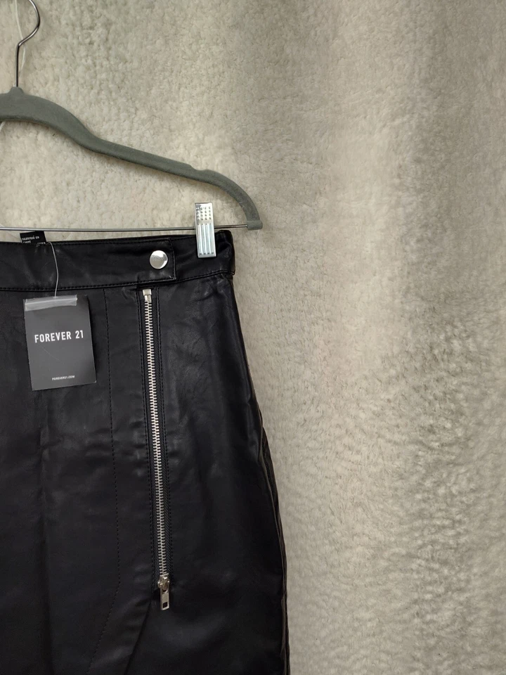 Falda Forever 21 Mujer Mediana Negra Mezcla Viscosa Cremallera Recta Calce Lápiz Foto 3 de 4