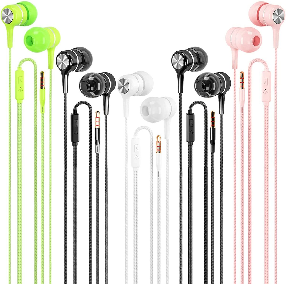 Wired Earbuds with Microphone Pack, in-Ear Headphones with Heavy