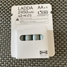 IKEA LADDA 2450 mAh RECHARGEABLE BATTERY AA SET OF 4 12.65 per battery