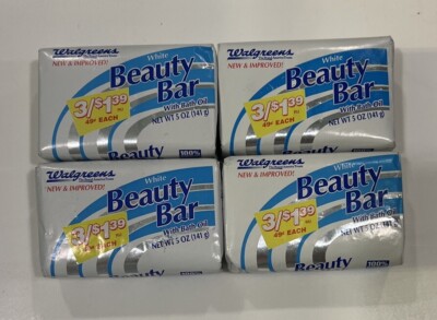 Lot of 4 Vintage NEW Walgreens White Beauty Bar W/ Bath Oil Soap 5oz Movie Prop