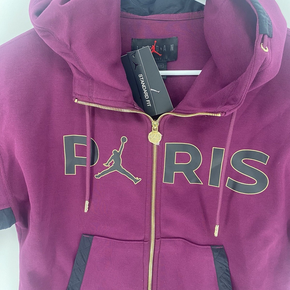 Nike Jordan Paris St Germain PSG Full Zip Hoodie Burgundy Nike Jordan Paris St Germain PSG Full Zip Hoodie Burgundy