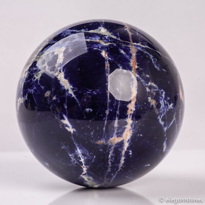 759g85mm Sodalite Sphere Crystal Ball Quartz Healing Natural Blue Gemstone Decor