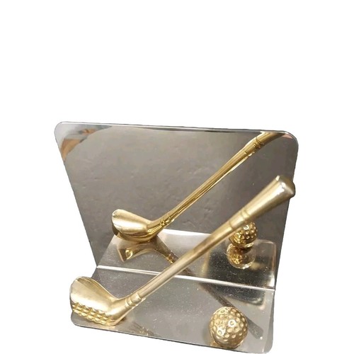Vintage Brass Golf Card Holder - 第 1/8 張圖片