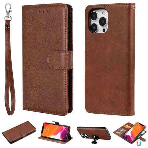 For iPhone 13 12 11 X XR SE 8 7 6s Magnetic Detachable Wallet Leather Case Cover - Picture 12 of 43