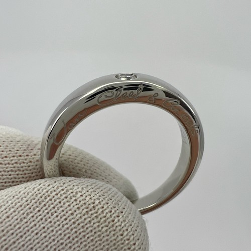Vintage Van Cleef & Arpels NY Natural Diamond Platinum Solitaire Band Ring 49 - Picture 7 of 11