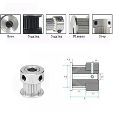 16 Teeth 2GT/GT2 Timing Pulley Bore 3/4/5/6mm for Belt width 6/7/9/10/15mm 16T