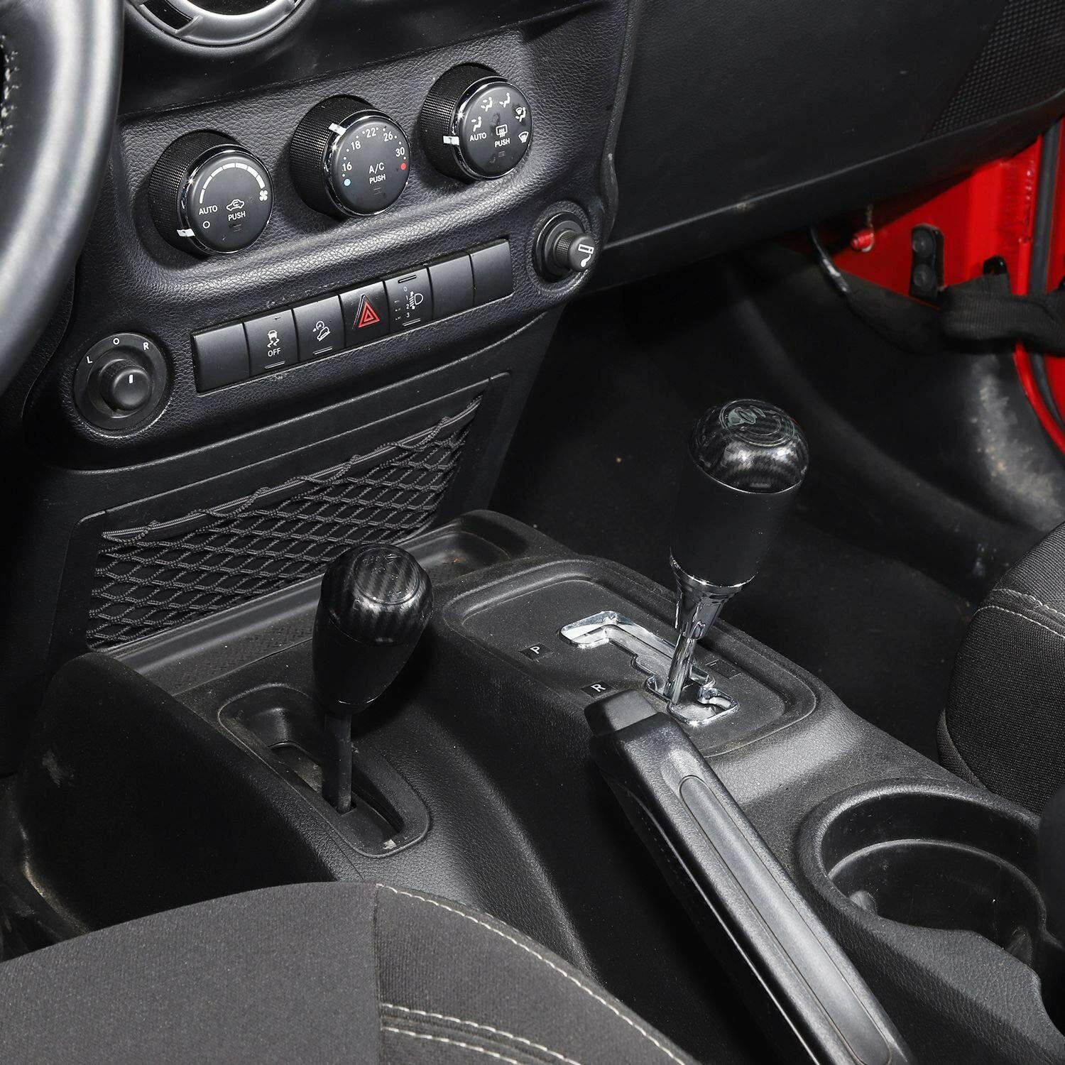Gear Shift Drive Mode Knob Trim Decor Cover For Jeep Wrangler JK 2011-17 Carbon 