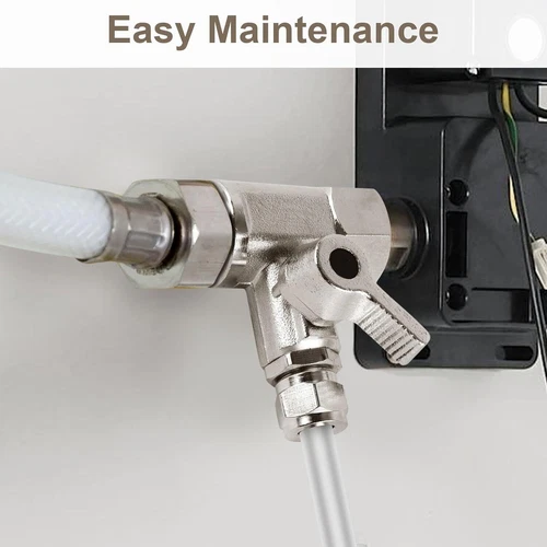 2 in 1 Wasseranschluss Kühlschrank Adapter T-stück mit Absperrhahn Absperrventil - Bild 15 von 18