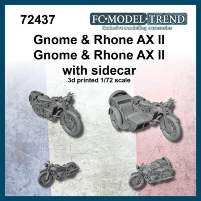 FC Model Trend 1/72 Gnome & Rhone XA II (2 motorcycles with 1 sidecar)