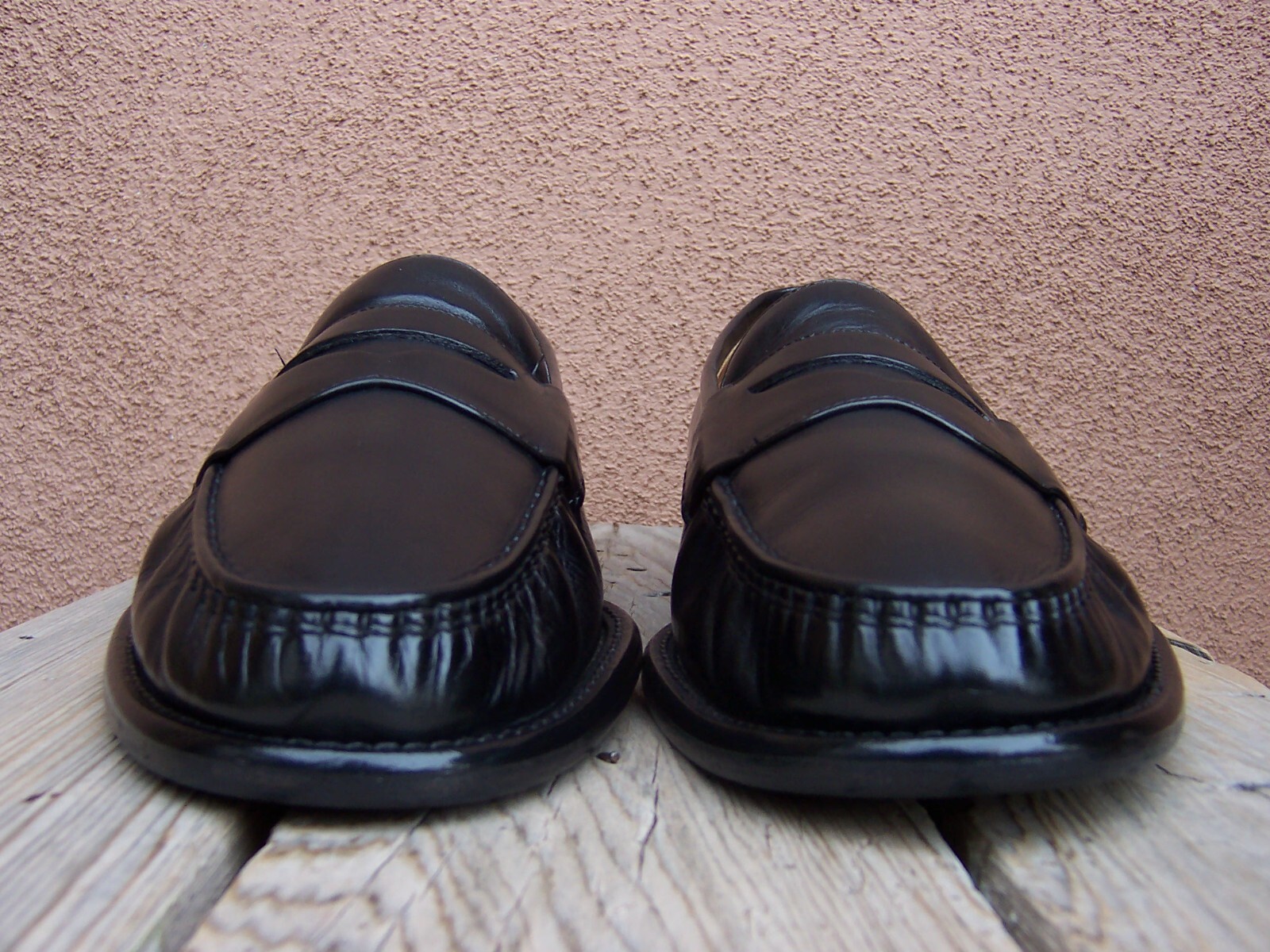 COLE HAAN Mens Casual Dress Shoes Black Leather Slip On Penny Loafers