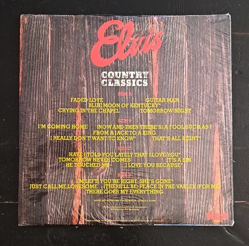 Elvis Presley "Country Classics" 1980 Vinyl Records New Sealed! - Picture 2 of 2