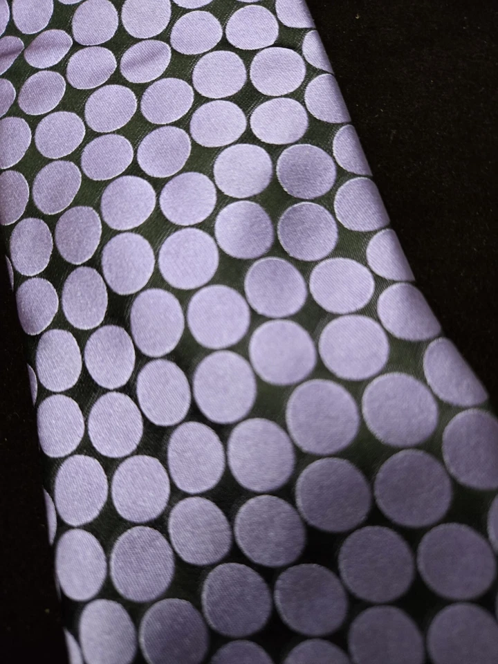 Corbata de seda Ted Baker London grande a lunares 59/3,25 púrpura y negra Foto 4 de 4