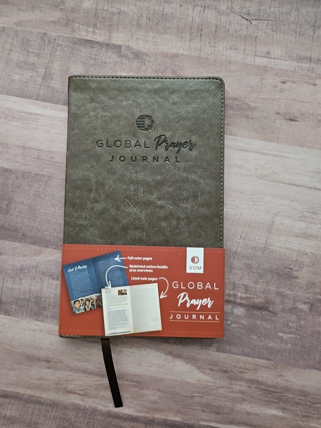 Global Prayer Journal by Voice of Martyrs - Black Leather Banded Edition-image