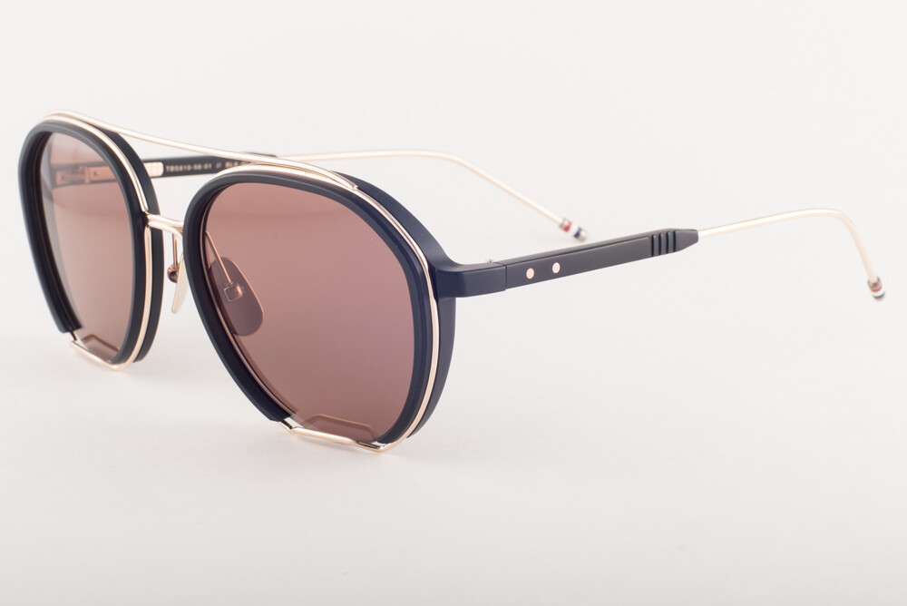 THOM BROWNE TB-810 Black Gold Brown Sunglasses TB 810 56mm