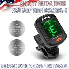 Clip-On LCD Digital Tuner for Guitar, Bass, Violin, Ukulele, Chromatic AT-01A