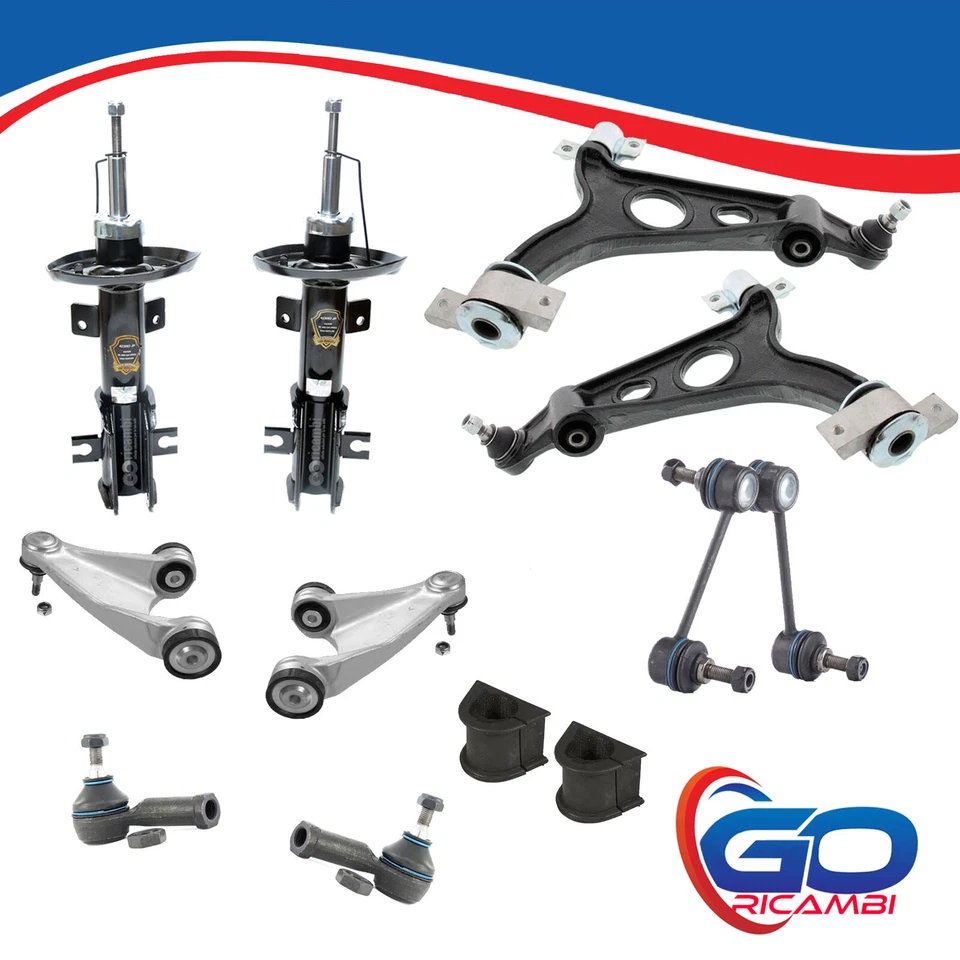 KIT COMPLETO SOSPENSIONE ANTERIORE AMMORTIZZATORI BRACCI BIELLETTE ALFA 147 156 - Immagine 2 di 4