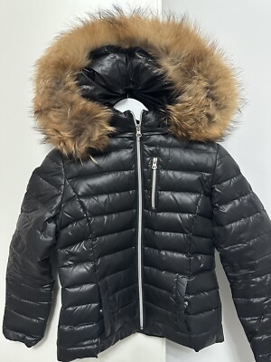 We Love Furs - Daunenjacke mit Echtpelz  IceBlack  - Größe M