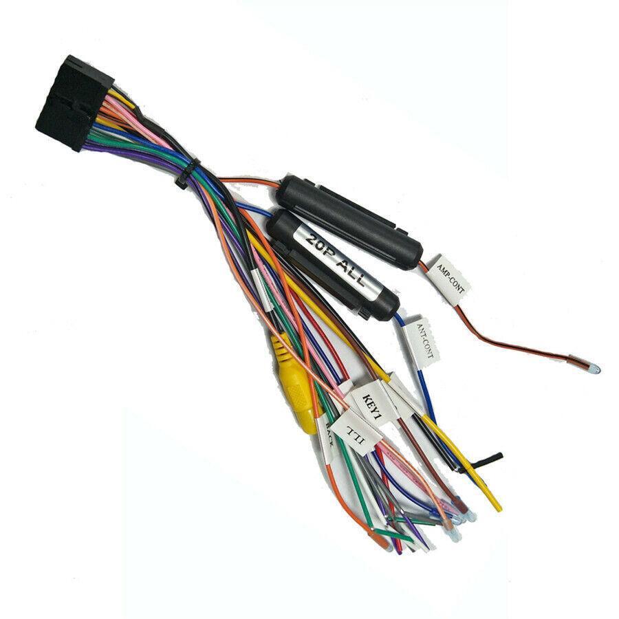 20 Pin Car Wire Harness Plug for 1 or 2 DIN Android Stereo Radio DVD