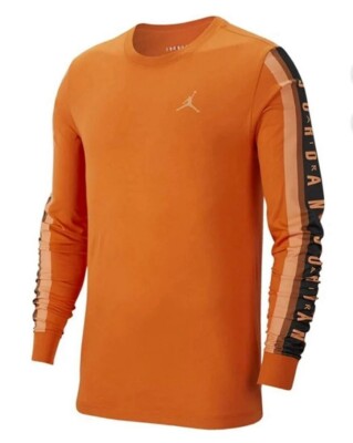 Air Jordan Men's Long Sleeve Orange Black Sz Medium (BQ5571-840) M