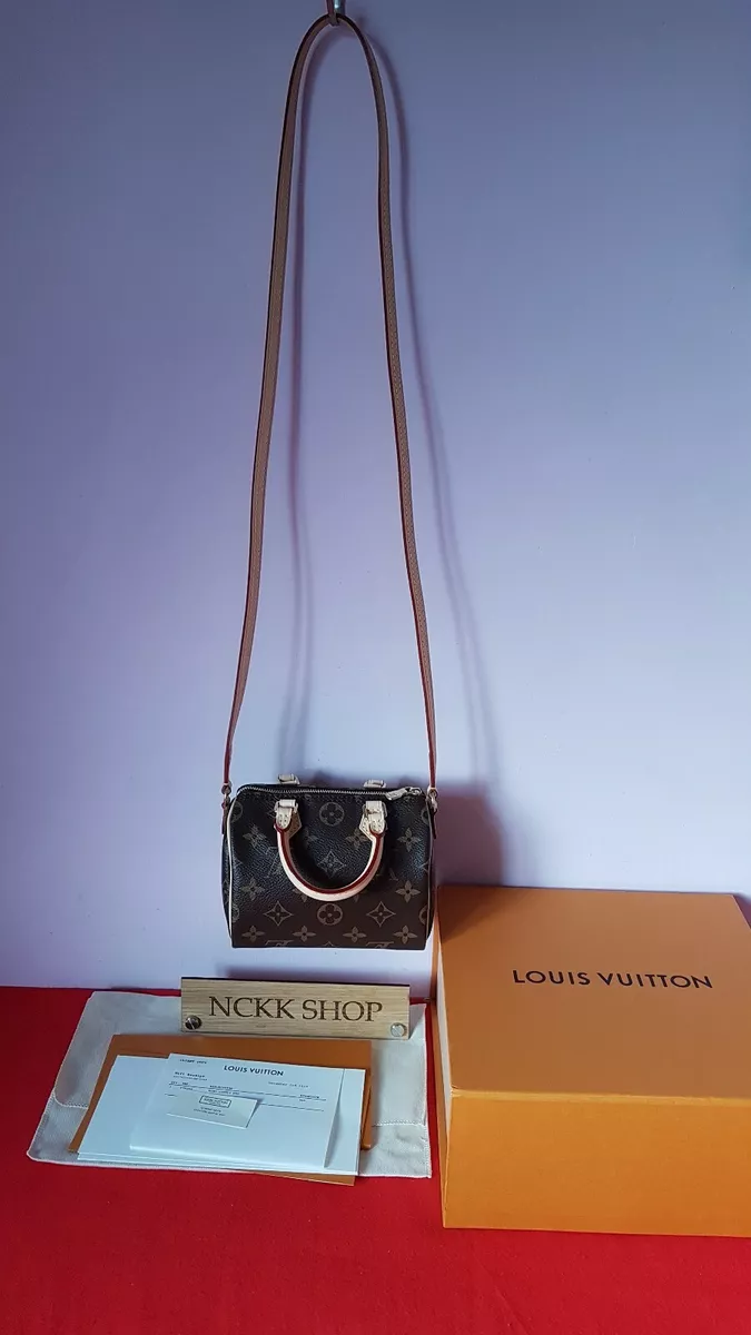 LOUIS VUITTON Nano Speedy Monogram Canvas Hand bag, Cross Body Bag