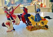 PAPO Medieval Horse and Knight Lot of 3 plus 2 - Toys Fantasy 1999