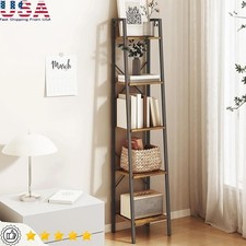 5-Tier Ladder Shelf Freestanding Storage Office Living Room Kitchen Space Saver