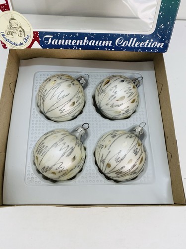 Tannenbaum Collection Glass Christmas Baubles Set of 4 – European Artisan - Picture 2 of 8