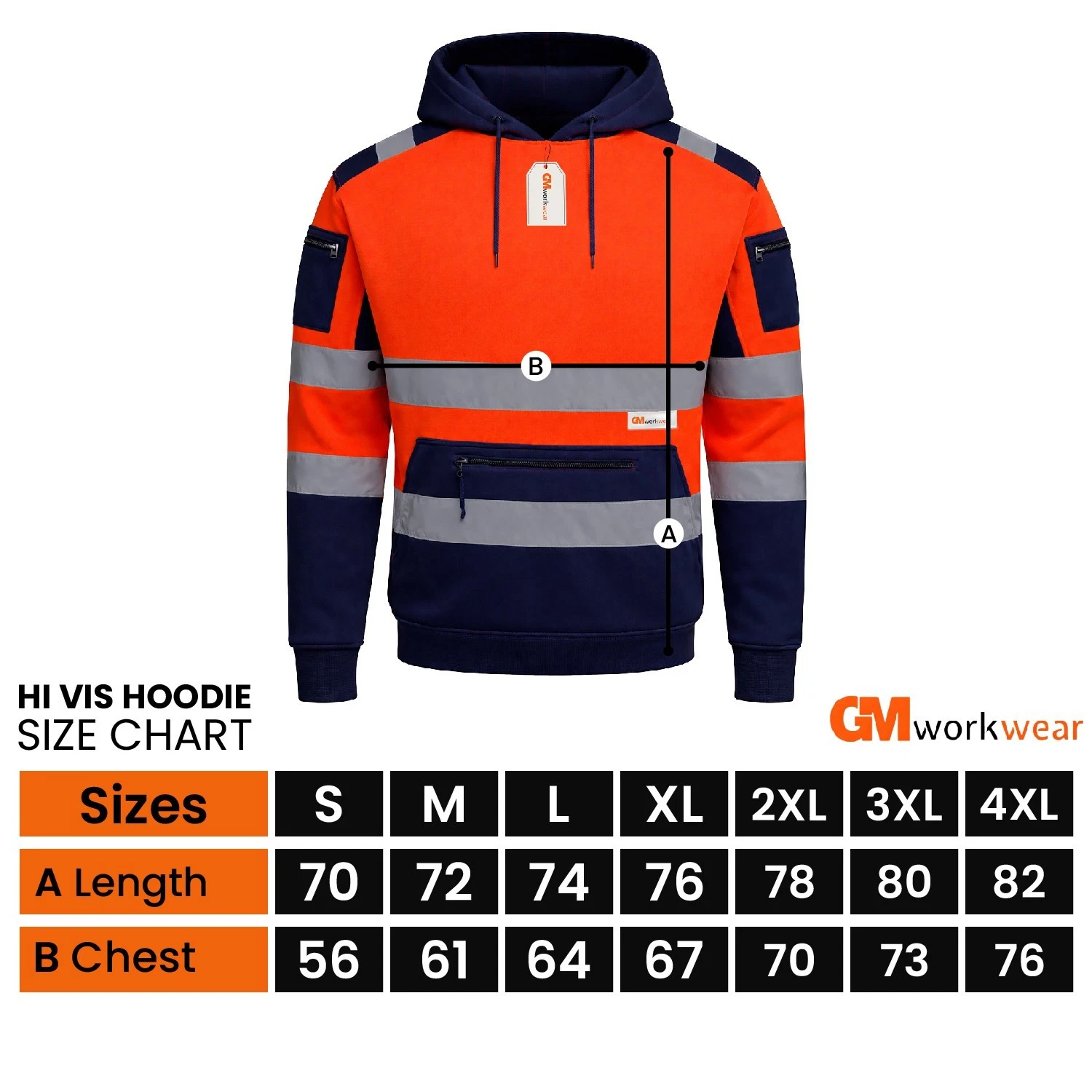 Hi-vis pullover hoodie upper-left-sleeve zipped utility pocket
