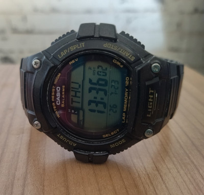 Casio W-S220 Herren Digitaluhr Tough Solar Schwarz 100 m Alarm Stoppuhr Timer