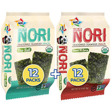 Seasoned Seaweed Snacks Sheets   Organic Sea Salt Sweet 'N Spicy Flavor 24 Indiv