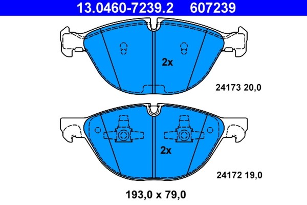 Bremsbelagsatz Scheibenbremse ATE 13.0460-7239.2 FüR BMW X5 X6 E71 E70 E72-image