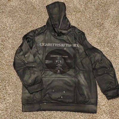 Cigarettes After Sex Men's Graphic Print Pullover Hooded Hoodie Black L