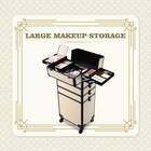 Byootique Rolling Makeup Train Case on Wheels 4in1 Cosmetology Art Deco Pastel — photo 4
