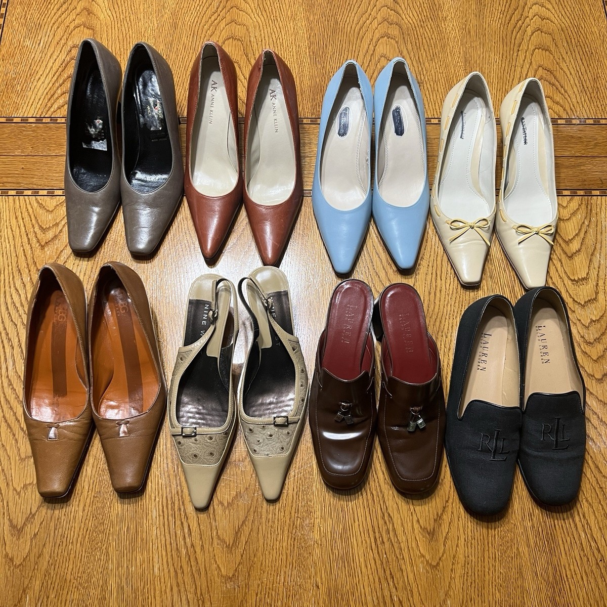 Vintage Designer Womens Heels Lot Of Ralph Lauren Semelle Cuir Sz Y2K  Italy