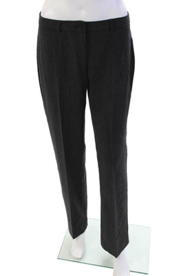 Marthe Francoise Girbaud Womens Wool Zip Button Straight Leg Pants Gray Size EUR