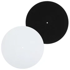2 Pcs 12 inch Turntable Slipmat Black White Felt Protective Platter Mat