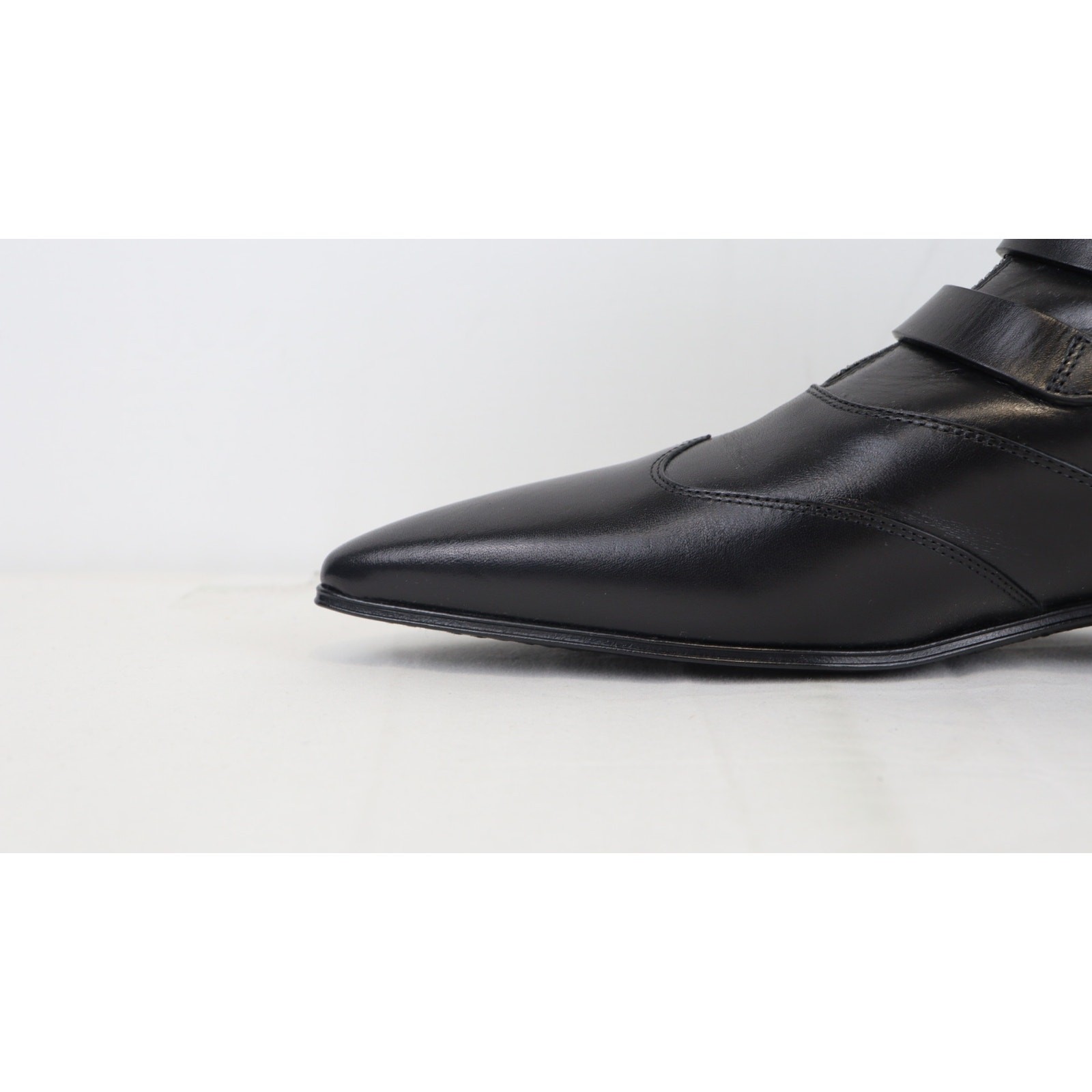 Stivali Saint Laurent Paris Goth in pelle con fibbia Stan in nero nuovi con etichette 45