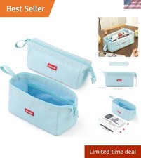 Large Capacity Blue Pencil Case - Multi-Functional Pouch for School  Daily Use