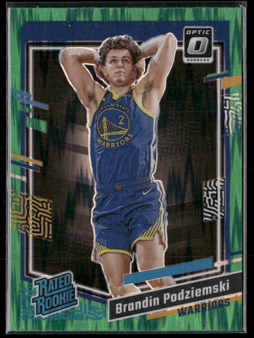 2023-24 Donruss Optic #203 Brandin Podziemski Hyper Green