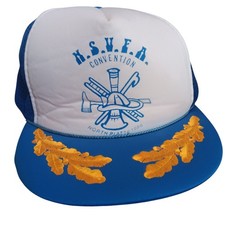 Vintage Trucker Hat N.S.V.F.A. Cap North Platte Nebraska Fireman 1986 Snapback