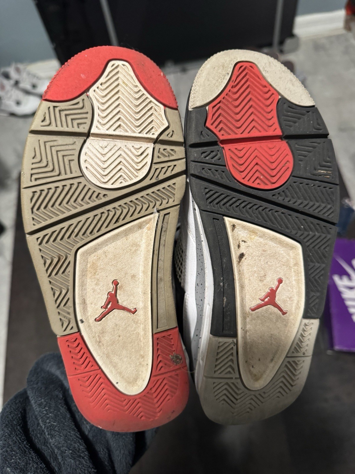 Nike Air Jordan 4 Retro GS White Blue Red Leather Basketball Shoes 6Y 408452-146 thumbnail 6