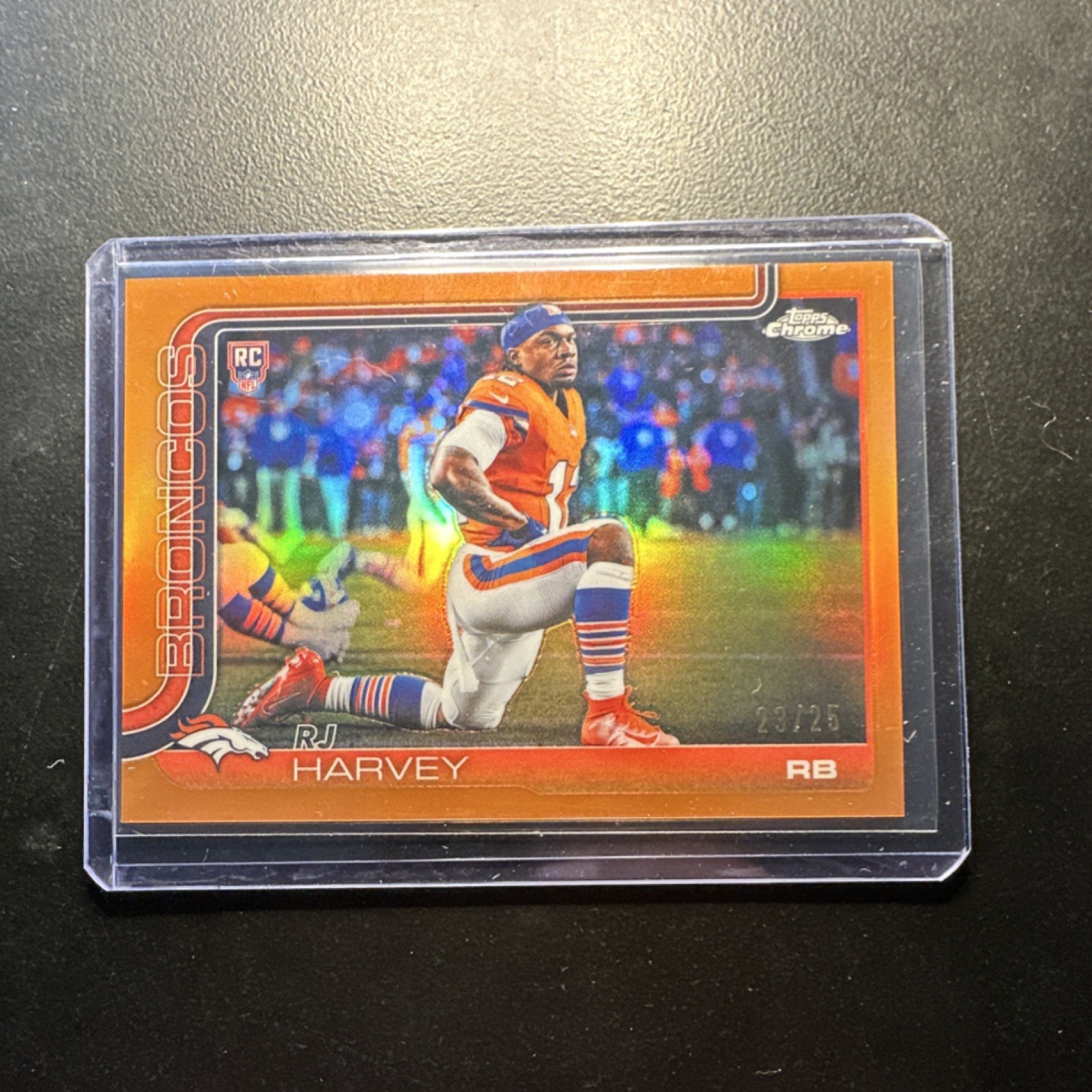 2025 Topps Chrome RJ Harvey Rookie #330 Orange /25 color match image variation