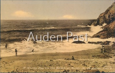 A Windy Day Porth Beach St Agnes Cornwall England Frith Postkarte ca.1910er