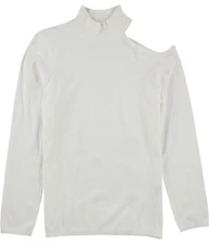 I.N.C Womens One Shoulder Pullover Sweater, white, M