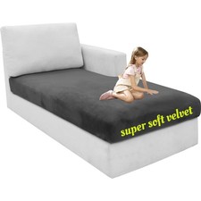 1 Piece Velvet Chaise Cover Stretch Sectional Couch Covers for L Shaped Sofa ...