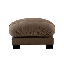 Pouf Flora in ciniglia marrone - peluche comodo, design plissettato, compatibile modulare