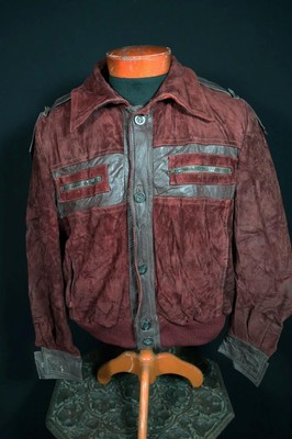 【vintage】80s red suède casual jacket Vintage Men's 1980's Red Suede & Leather Jacket Size Large